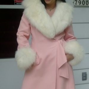 Vintage Pink Fox Fur Coat